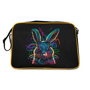Cute Easter Bunny Watercolor - Retro Bag - black/gold - Back