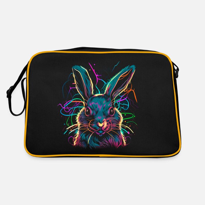 Aquarelle de lapin de Pâques mignonne Sac Retro