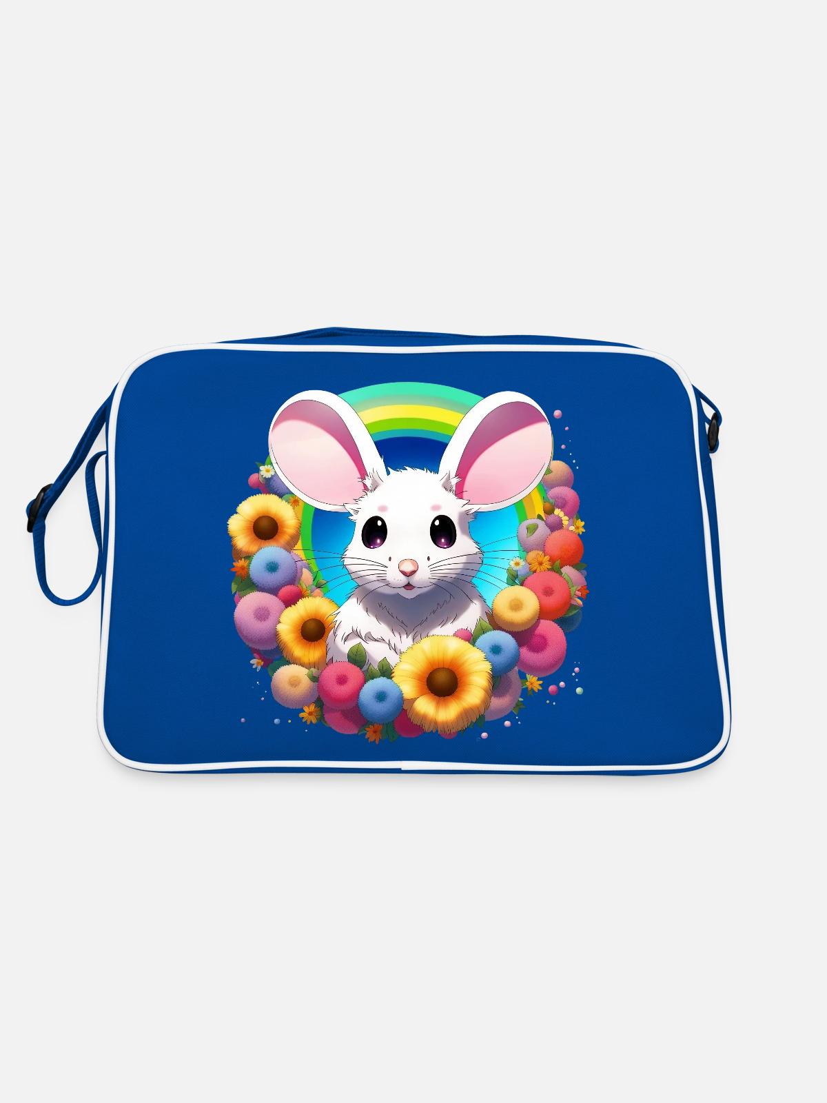 Rainbow Mouse - Retro Bag - blue/white - Back