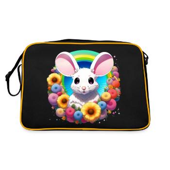 Regenbogen Maus - Retro Tasche - Schwarz/Gold - Hinten
