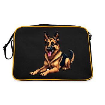 Deutscher Schäferhund German Shepherd dog Owczarek - Retro Bag - black/gold - Back