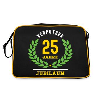 Verputzer Jubiläum 25 Jahre 25 jähriges Jubilaeum - Retro Tasche - Schwarz/Gold - Hinten