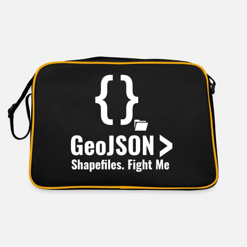 Debatte über GeoJSON-Shapefiles GIS-Datenformat Retro Tasche