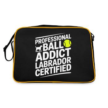 Ball Addict Labrador Certified Funny Dog - Retro Bag - black/gold - Back
