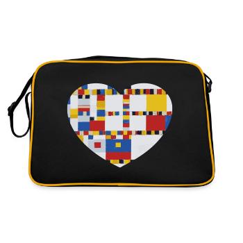 Heart with painting Mondrian Victory Boogie Woogie - Retro Bag - black/gold - Back