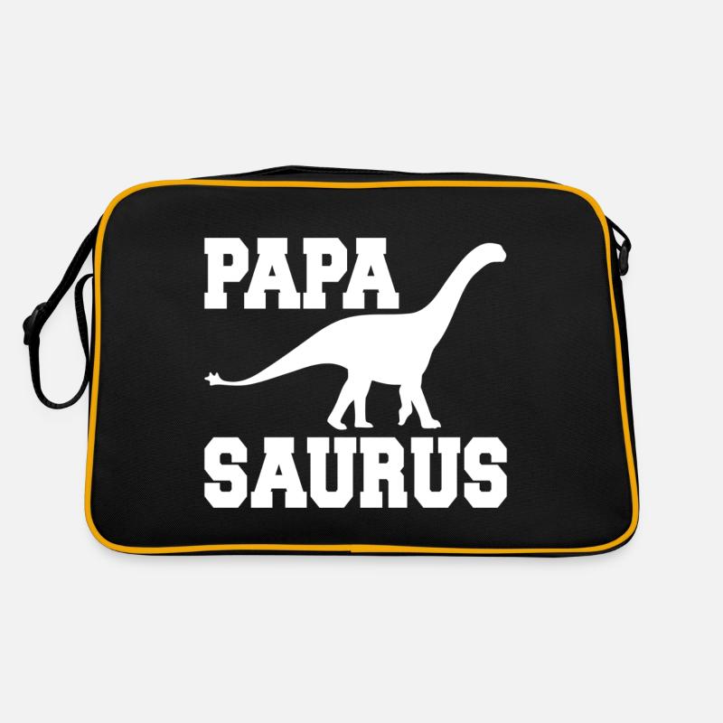 Papasaurus Vatertag Dinosaurier T-Rex Geschenkidee Retro Tasche