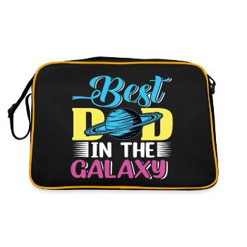 Bester Vater in der Galaxie - Retro Tasche - Schwarz/Gold - Hinten
