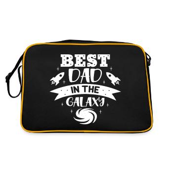 Bester Vater in der Galaxie - Retro Tasche - Schwarz/Gold - Hinten