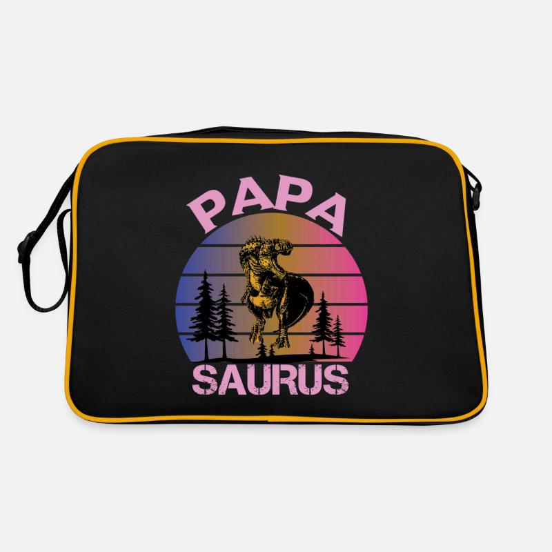 Papasaurus Vatertag Dinosaurier T-Rex Geschenkidee Retro Tasche