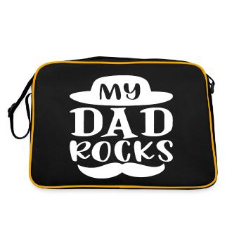 My dad rocks - Retro Bag - black/gold - Back