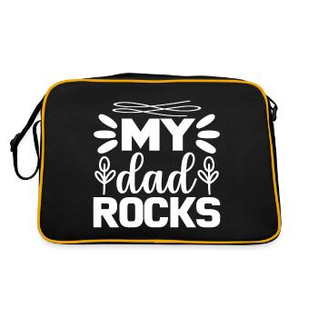 My dad rocks - Retro Bag - black/gold - Back