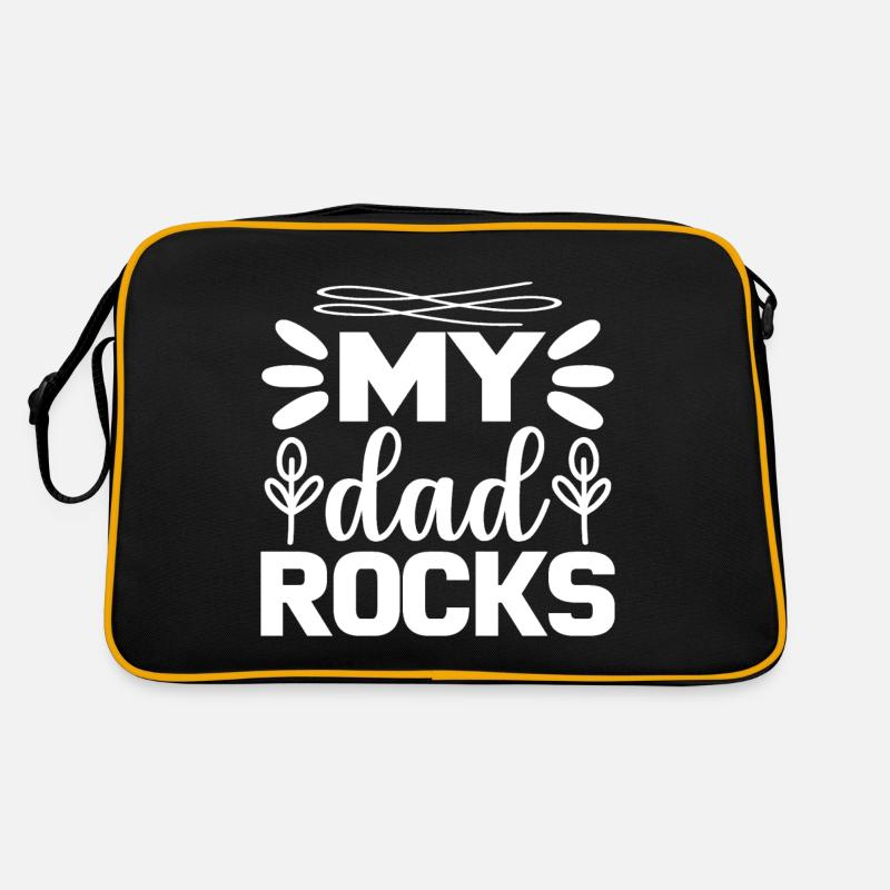 My dad rocks - Retro Bag - black/gold