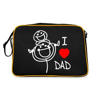 j’aime papa se - Sac Retro - noir/or - Dos