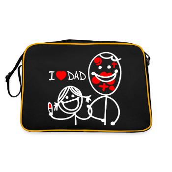 j’aime papa se - Sac Retro - noir/or - Dos