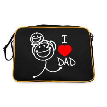 j’aime papa se - Sac Retro - noir/or - Dos