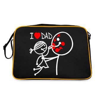 j’aime papa se - Sac Retro - noir/or - Dos