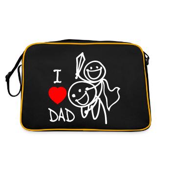 j’aime papa se - Sac Retro - noir/or - Dos