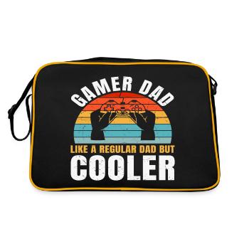 Bester Vater - Retro Tasche - Schwarz/Gold - Hinten