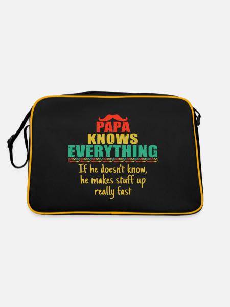 Daddy Dad Gift Dad Dad's Day Birthday - Retro Bag - black/gold - Back