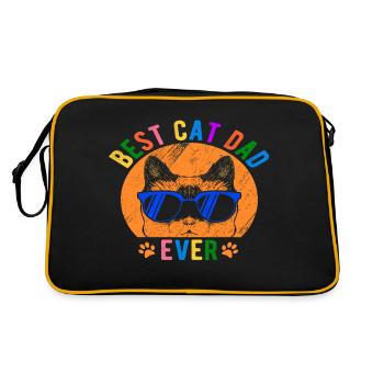 Meilleur chat papa jamais meilleur chat papa chat chaton - Sac Retro - noir/or - Dos