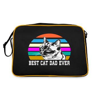 Meilleur chat papa jamais meilleur chat papa chat chaton - Sac Retro - noir/or - Dos