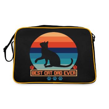 Meilleur chat papa jamais meilleur chat papa chat chaton - Sac Retro - noir/or - Dos