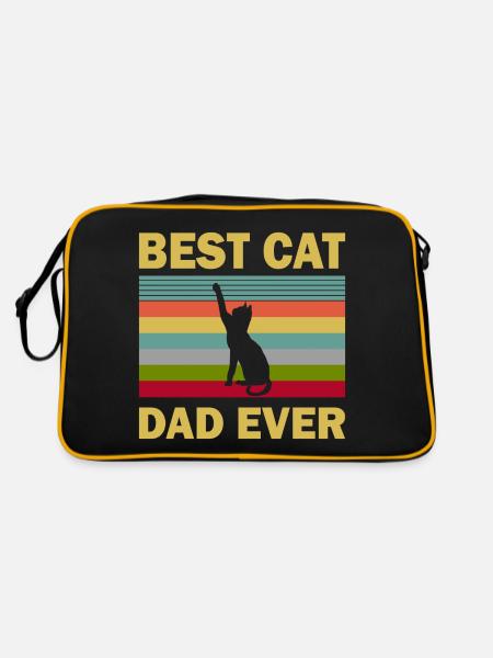 Meilleur chat papa jamais meilleur chat papa chat chaton - Sac Retro - noir/or - Dos