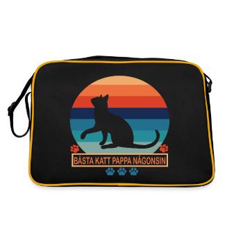 Meilleur chat papa jamais meilleur chat papa chat chaton - Sac Retro - noir/or - Dos