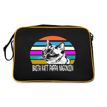 Meilleur chat papa jamais meilleur chat papa chat chaton - Sac Retro - noir/or - Dos