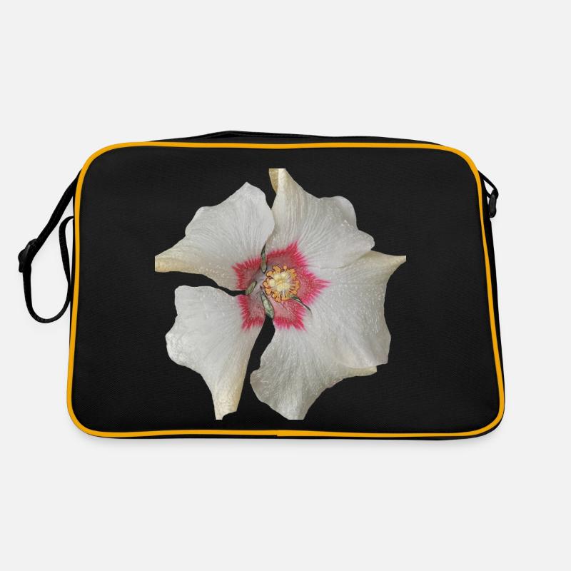 weiss blume rot Retro Tasche