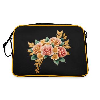 Fleurs vintage or et rose - Sac Retro - noir/or - Dos