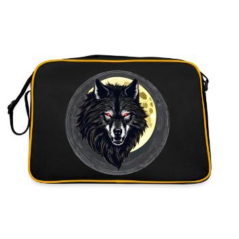Horror werewolf with red glowing eyes - Retro Bag - black/gold - Back