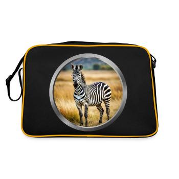 Zebra Animal - 3 - Retro Bag - black/gold - Back