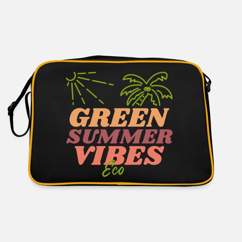 Green Summer Vibrations, sustainable summer Retro Bag