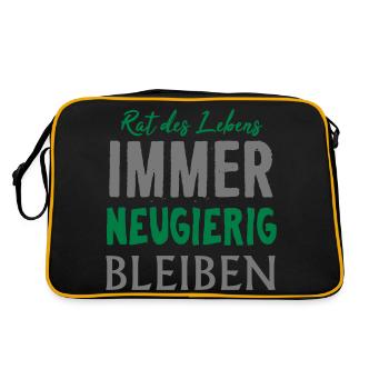 Always curious stay motivation saying gift - Retro Bag - black/gold - Back