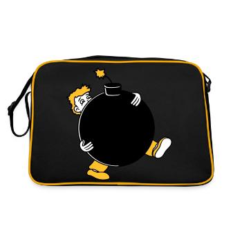 bomb explosion explode tnt dynamite dangerous - Retro Bag - black/gold - Back