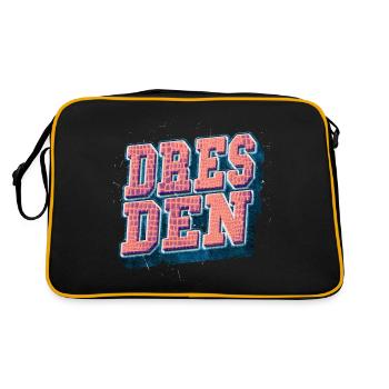 Dresden Germany City Font Vintage Retro - Retro Bag - black/gold - Back