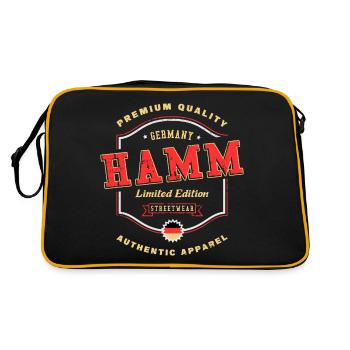 Hamm Allemagne City Font Vintage Rétro - Sac Retro - noir/or - Dos