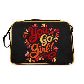 Girl Power Red Yellow Orange - Retro Bag - black/gold - Back