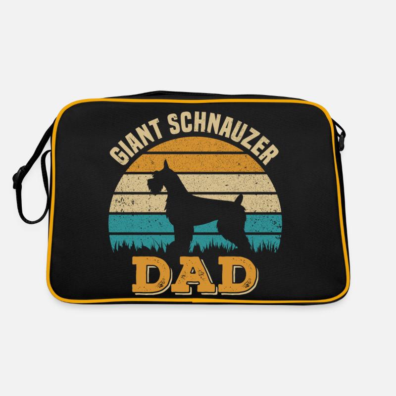 Schnauzer - Retro Tasche - Schwarz/Gold