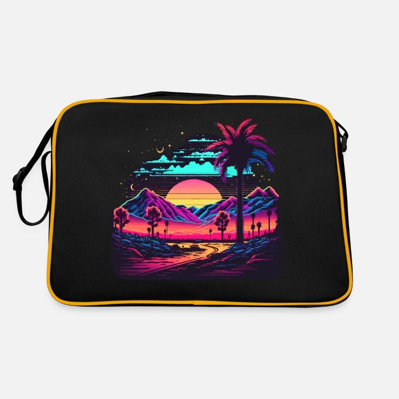 Synth-Landschaft Retro Tasche