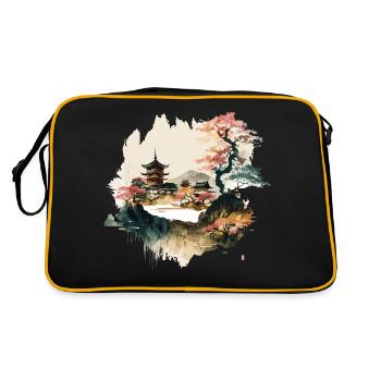 Œuvre d’art d’un village japonais - Sac Retro - noir/or - Dos
