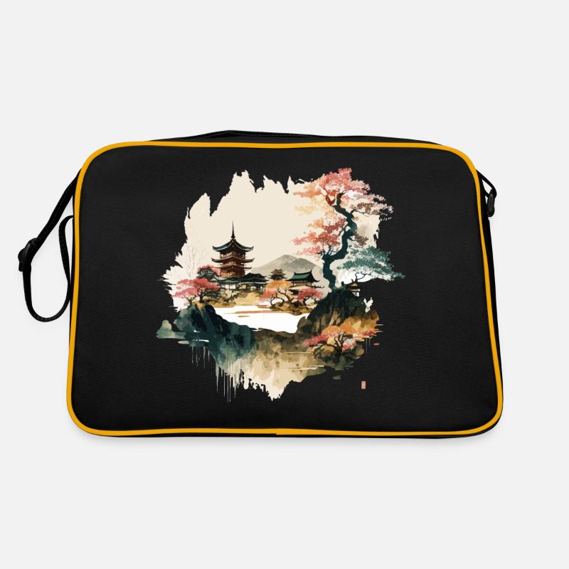 Japanese Village Artwork Retro Bag