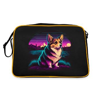 Corgi extérieur paisible - Sac Retro - noir/or - Dos