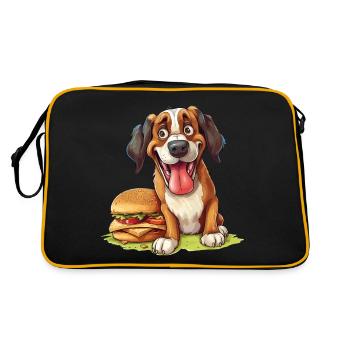 Dog Burger Hamburger Fast Food Dog Lover - Retro Bag - black/gold - Back