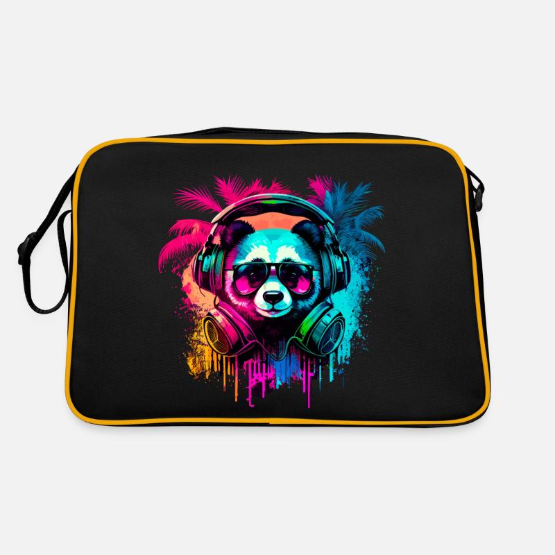 Ours panda abstrait Sac Retro