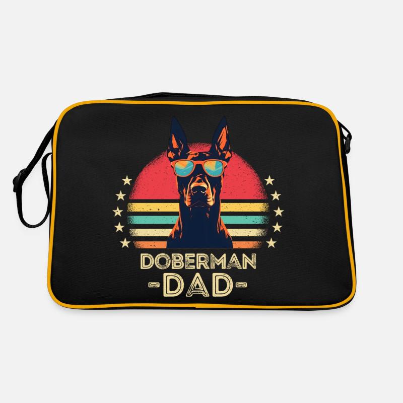 Doberman avec lunettes de soleil rétro Sac Retro