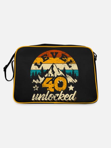 Niveau 40 débloqué - Gamer - Anniversaire - Cadeau - Sac Retro - noir/or - Dos