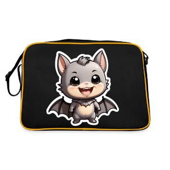 Halloween - chauve-souris mignonne - Sac Retro - noir/or - Dos
