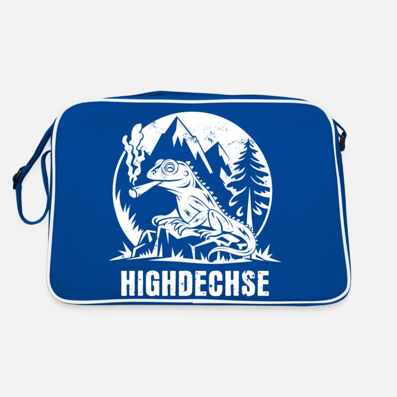Highdechse - Eidechse mit einem Joint Retro Tasche